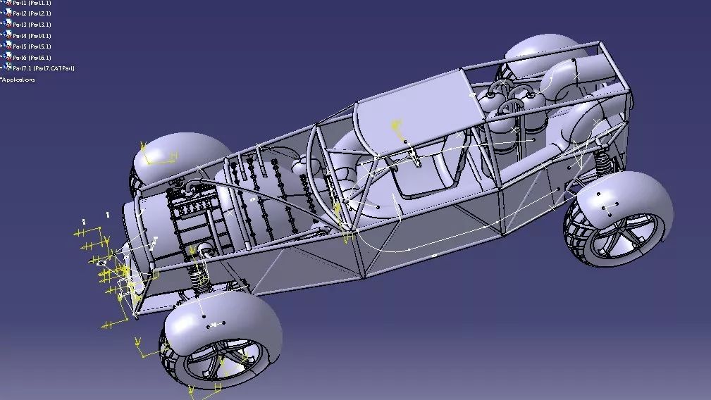 【其他车型】喷气式汽车模型图纸 CATIA设计 概念汽车3D建模