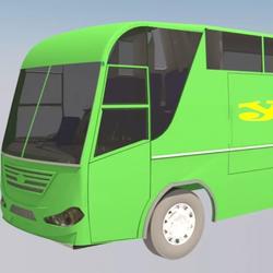 【其他车型】豪华专用大巴车3D图纸 3ds Max设计 附IGS、STEP格式