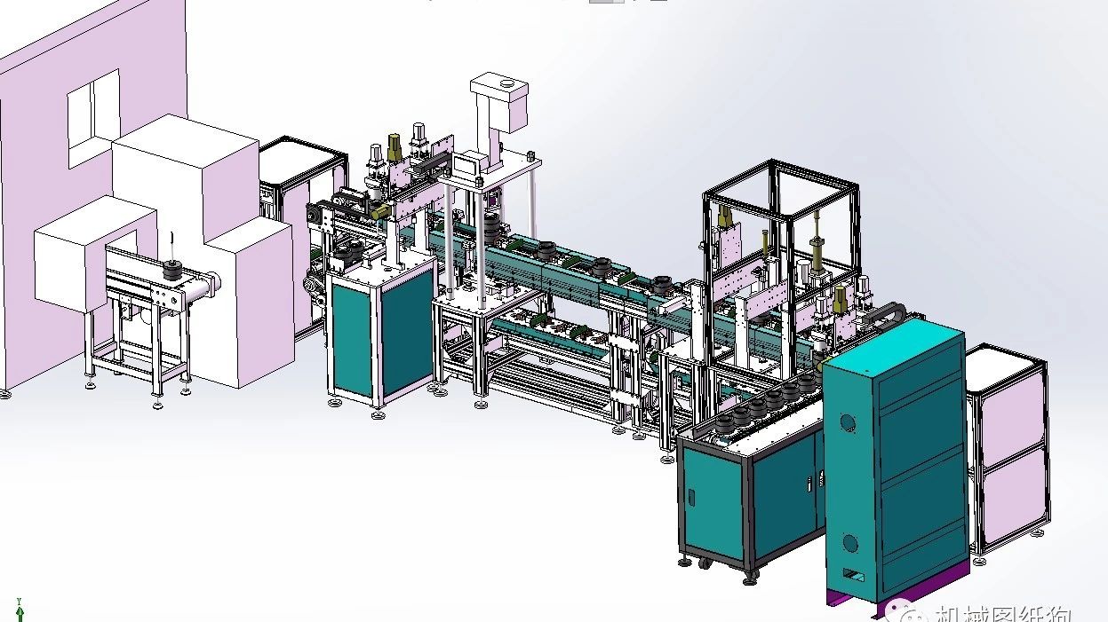 【非标数模】RP大功率塑封电机组装加工流水线自动化线体3D模型 Solidworks