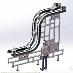 【非标数模】电梯式输送机设备系统3D模型图纸 Solidworks设计