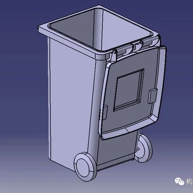 【工程机械】240L垃圾桶3D模型图纸 STEP格式