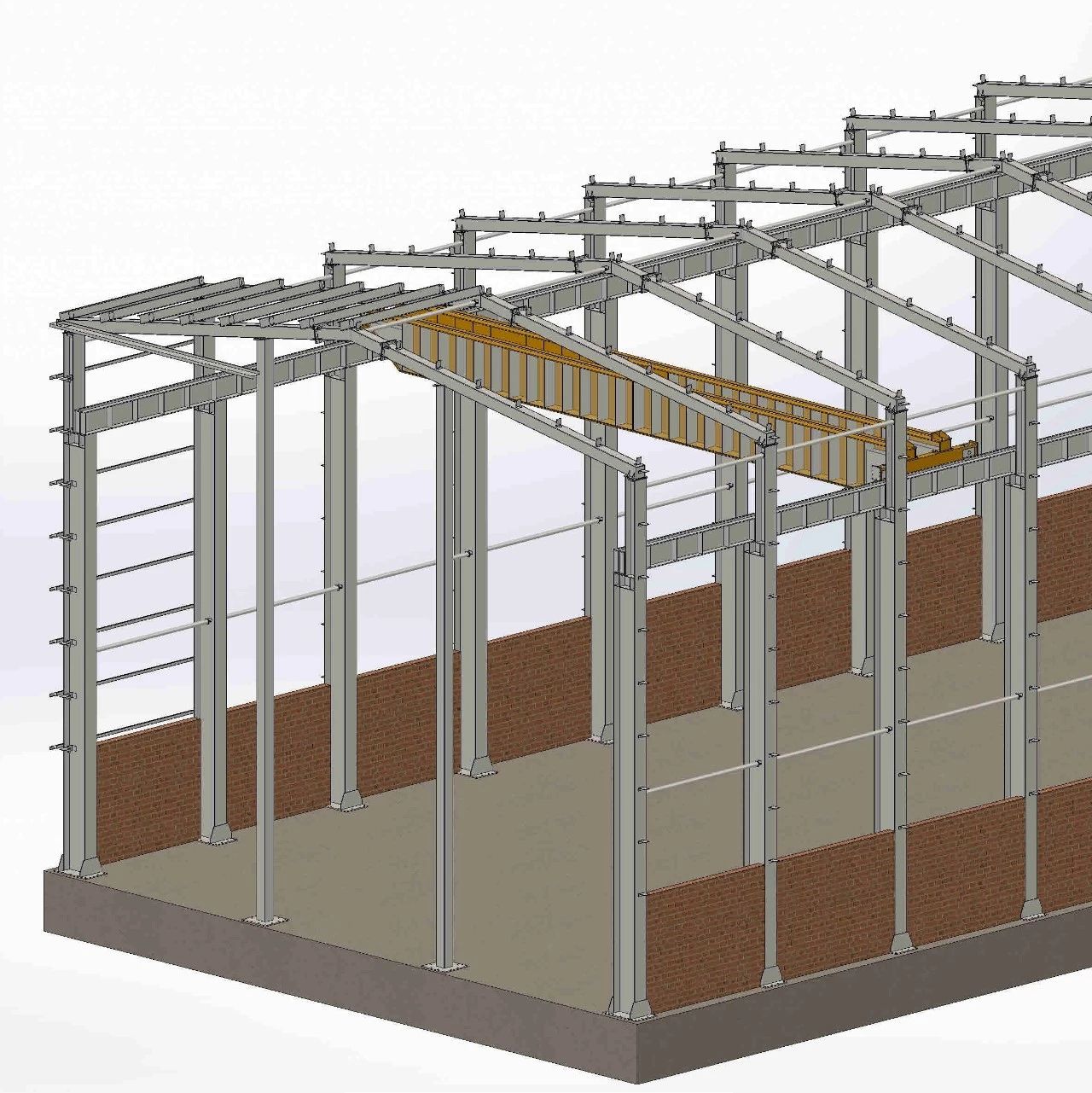 【工程机械】工业厂房工棚框架3D模型图纸 Solidworks设计