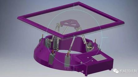 【机器人】6自由度Stewart平台并联机构3D模型图纸 Inventor设计