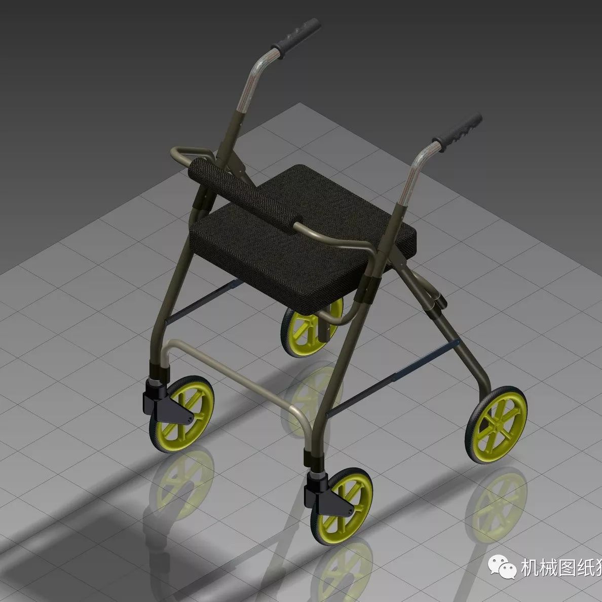 【医疗器械】医疗助步车助行架3D模型图纸 INVENTOR设计