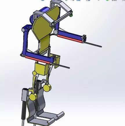 【机器人】简易火焰跳跃外骨胳3D模型图纸 Solidworks设计