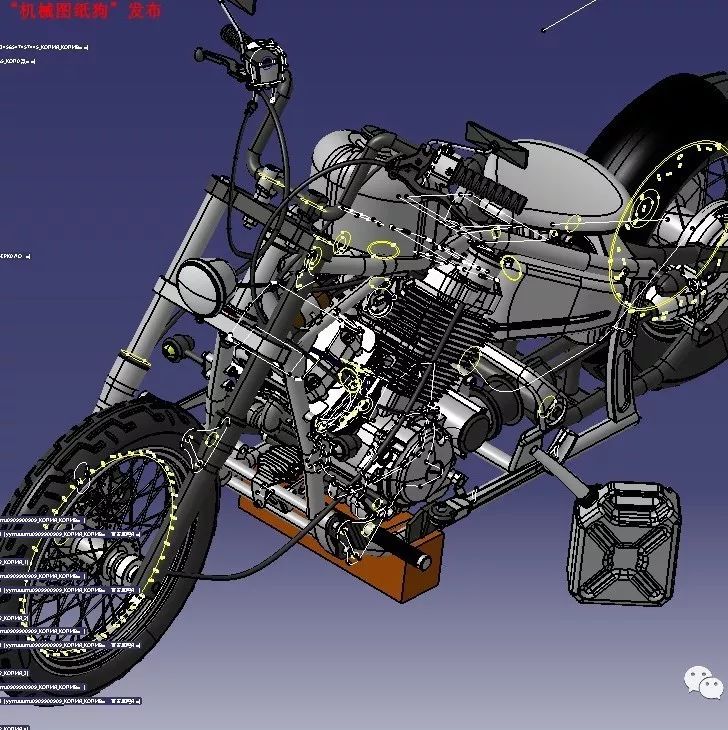 【其他车型】Yamaha DragStar 650摩托车3D模型图纸 STP格式