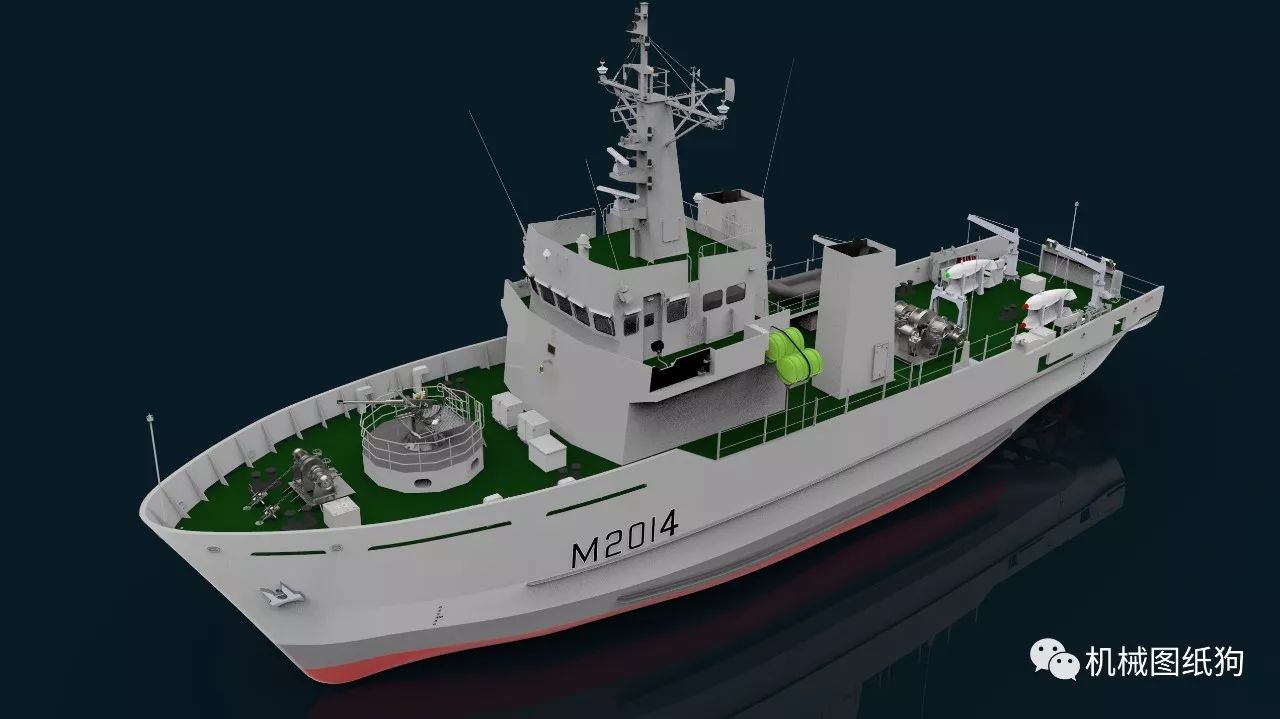 【海洋船舶】HMS Arun扫雷艇模型3D图纸 Solidworks设计