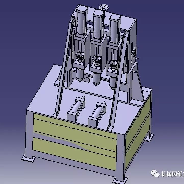 【非标数模】全自动三喷嘴垂直塑料成型机设备3D模型图纸 STP格式