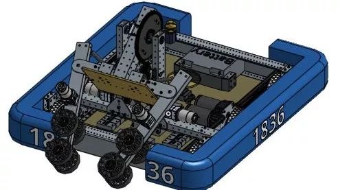 【机器人】FRC2018 1836号机器人车三维建模图纸 step格式