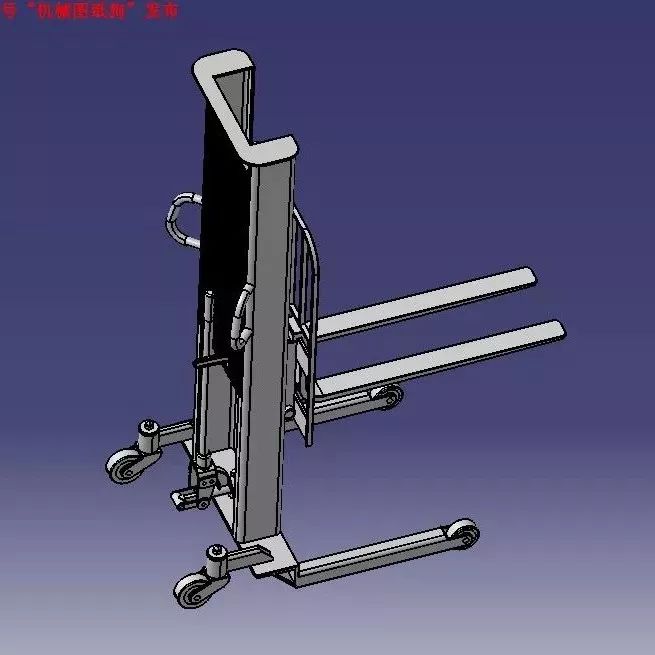 【工程机械】手动液压叉车3D模型图纸 STP格式