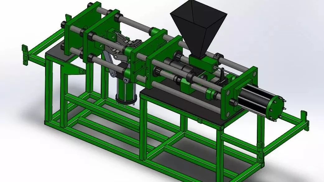 【工程机械】塑料注射模具机3D模型图纸 Solidworks设计