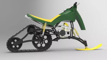 【其他车型】雪地摩托车3D图纸 stp格式 雪地履带车三维建模