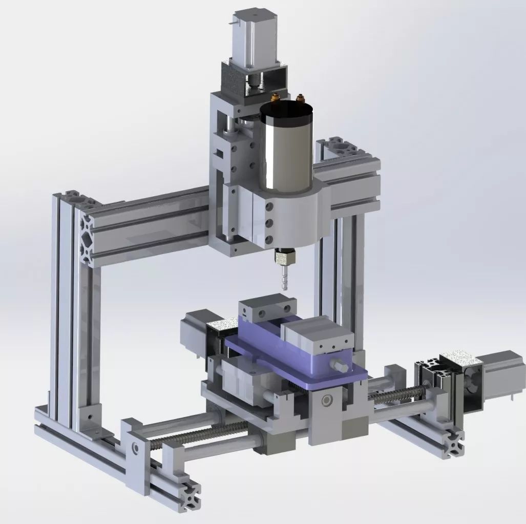 【工程机械】2.2KW主轴数控铣床3D模型图纸 STEP格式