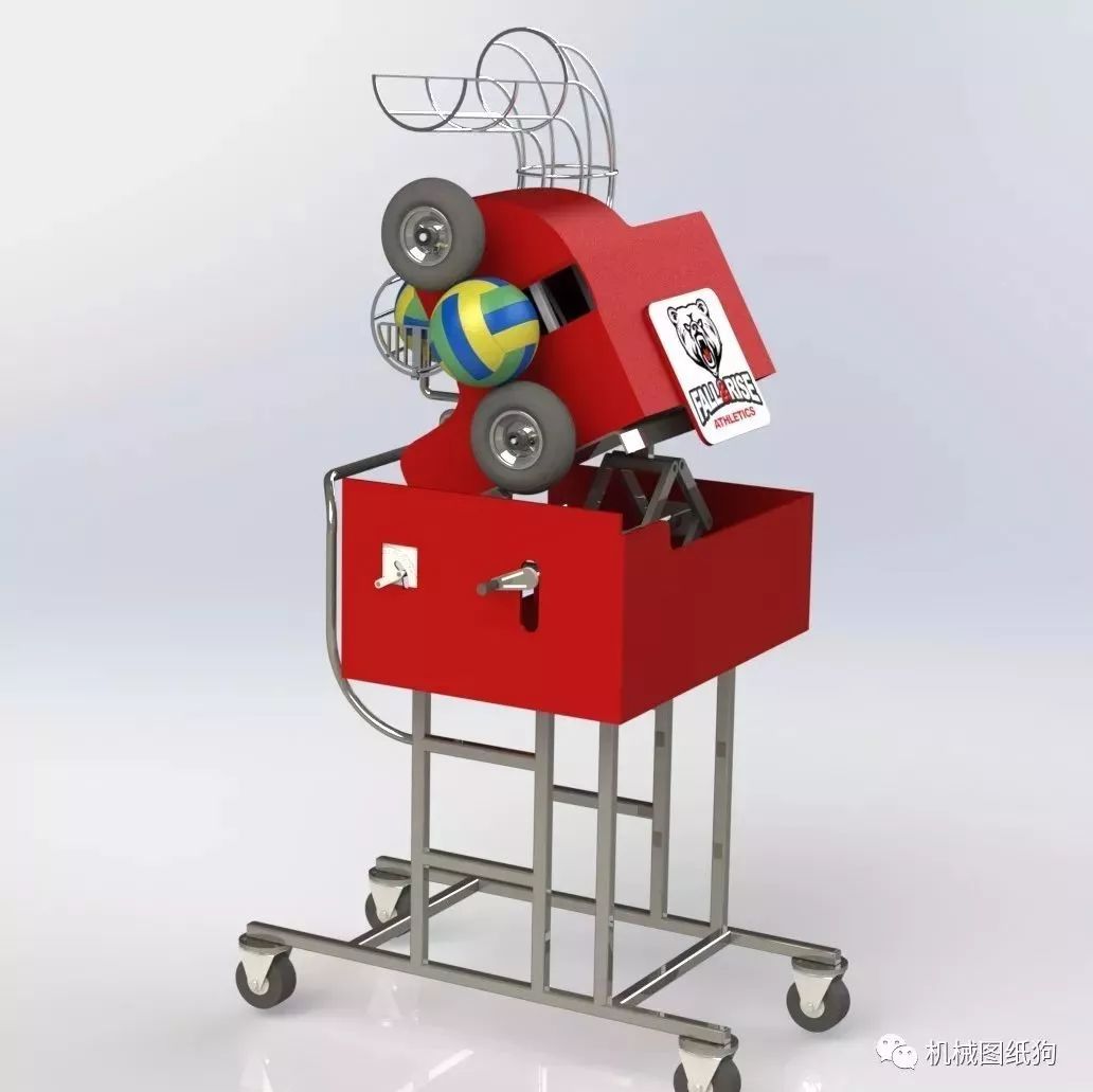 【工程机械】排球训练机3D模型图纸 Solidworks设计