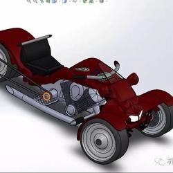【其他车型】三轮运动摩托车3D图纸 SOLIDWORKS设计 附IGS step ksp等格式