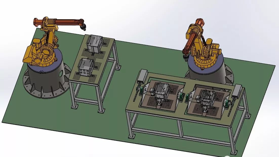 【非标数模】机器人自动化焊接设备3D模型图纸 Solidworks设计