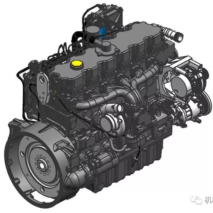 【发动机电机】Perkins 1106d柴油发动机模型3D图纸 X_T格式