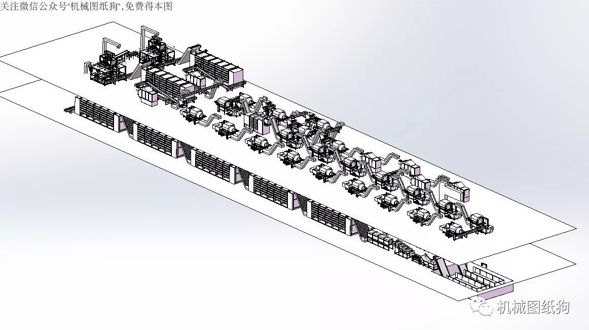 【非标数模】茶叶自动化生产线3D模型图纸 Solidworks设计