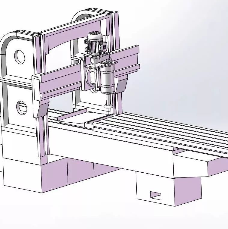 【工程机械】龙门刨床3D模型图纸 Solidworks设计