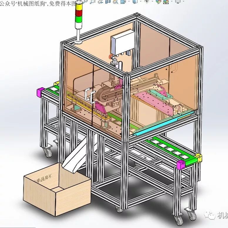 【非标数模】手机电池测试生产线3D模型图纸 Solidworks设计