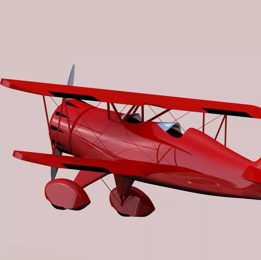 【飞行模型】老式双翼飞机3D图纸 PROE设计 三维数模设计