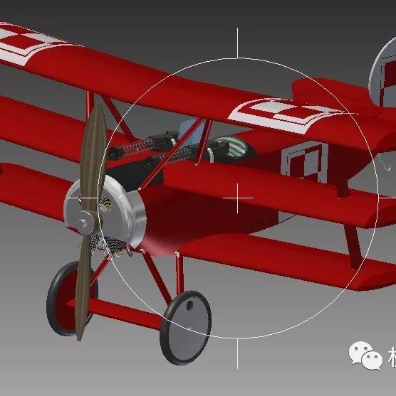 【飞行模型】福克(Fokker Dr.I)单座三翼战斗机3D模型图纸 Inventor设计