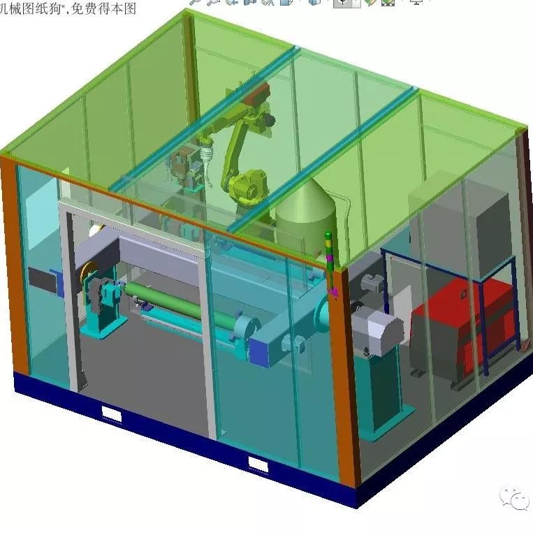 【非标数模】减震器机器人焊接工作站3D模型图纸 Solidworks设计
