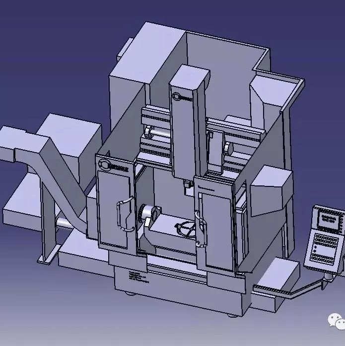 【工程机械】简易Hermle C600大型数控机床3D模型图纸 STEP格式