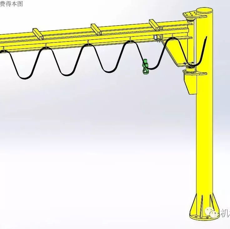 【工程机械】悬臂起重机结构设计3D模型图纸 Solidworks设计