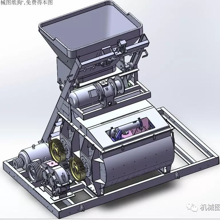 【工程机械】JS500混凝土搅拌机3D模型图纸 Solidworks设计