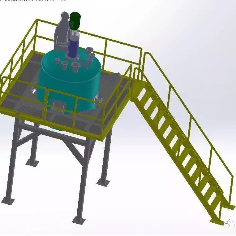 【工程机械】钢平台搅拌机3D模型图纸 Solidworks设计