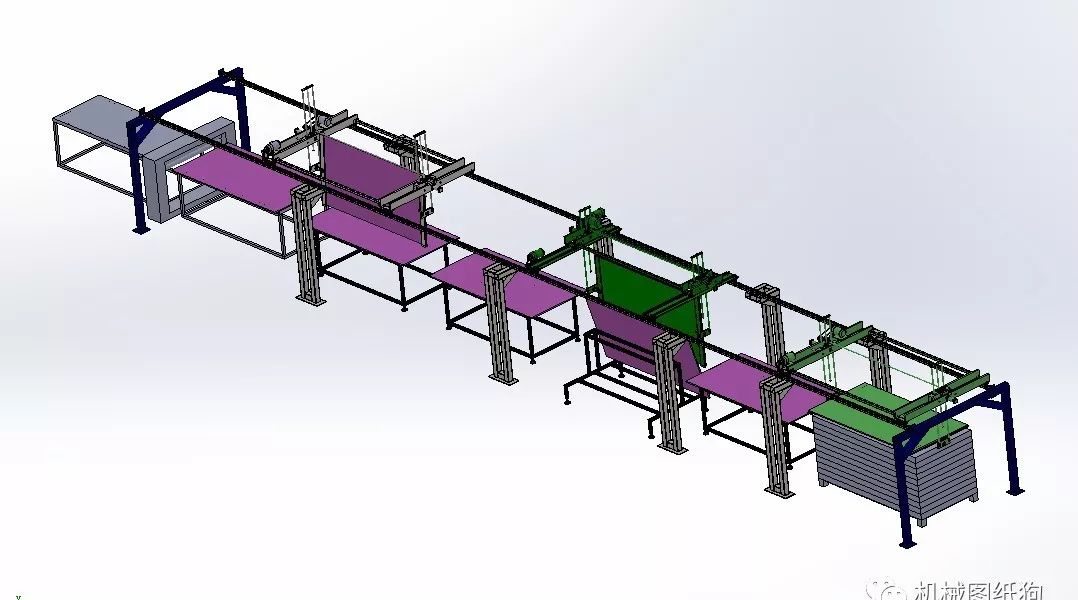 【非标数模】液晶显示屏生产线3D模型图纸 Solidworks设计