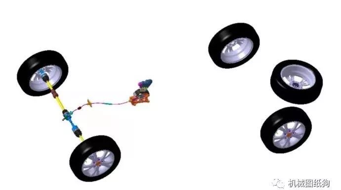 【汽车轿车】汽车行驶系统总成3D图纸 STP格式