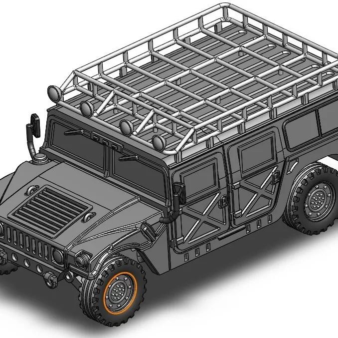 【其他车型】1比48悍马H1车模型3D图纸 Solidworks设计 附IGS STEP格式