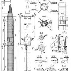 【飞行模型】苏联P-5M型战略导弹模型设计图纸 BMP图片格式