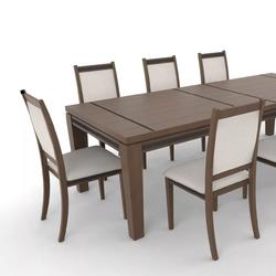 【生活艺术】8人餐桌椅模型3D图纸 STEP IGS X_T bip格式
