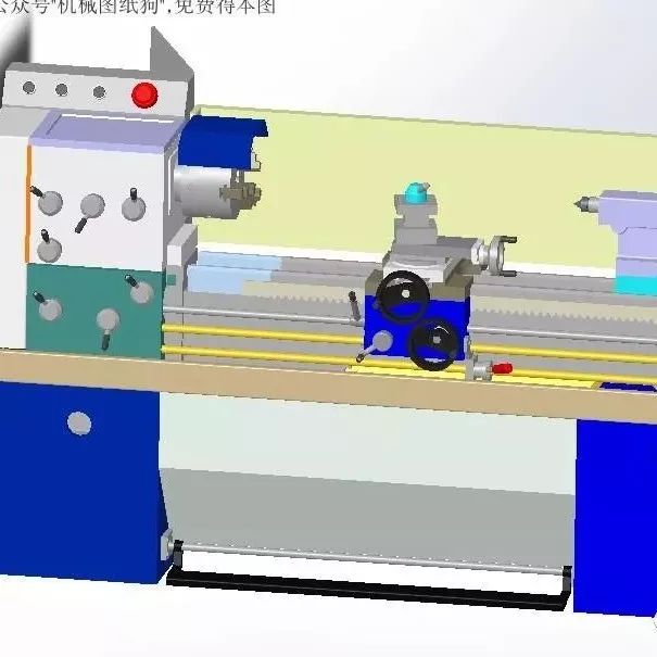 【工程机械】手动车床简易模型3D图纸 Solidworks设计