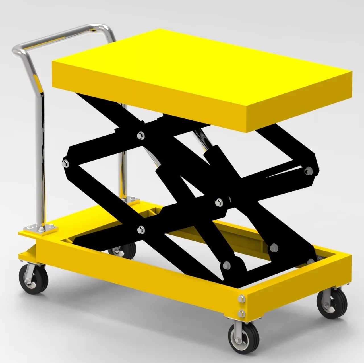 【工程机械】剪式小推车模型3D图纸 STEP格式