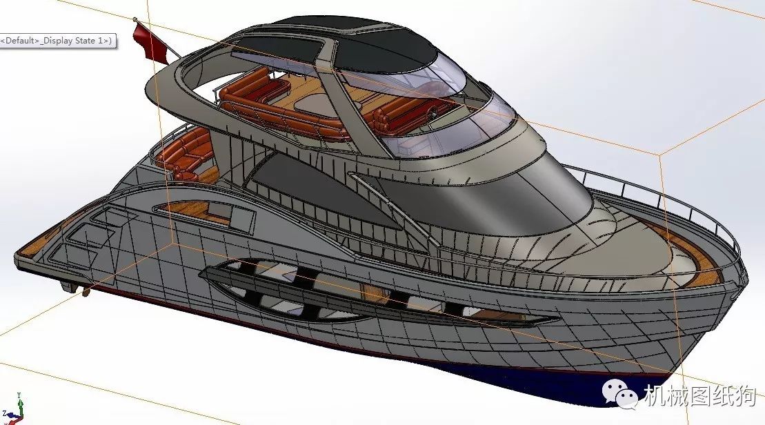 【海洋船舶】24米长三层豪华游艇图纸 SolidWorks设计 船舶快艇3D建模