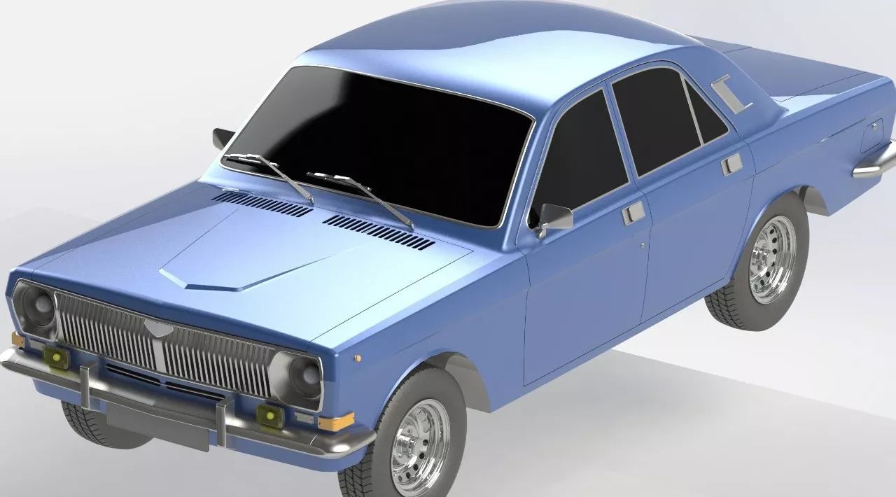 【汽车轿车】Volga GAZ-24汽车外壳模型3D图纸 Solidworks设计 