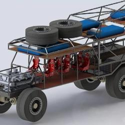 【其他车型】6x6 SAMSON卡车模型3D图纸 Solidworks设计