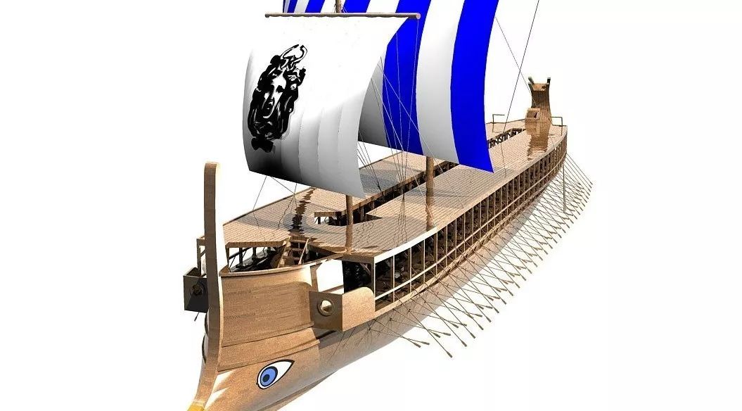 【海洋船舶】希腊桨帆船图纸 AutoCAD设计 igs dwg格式 古代战舰3D建模