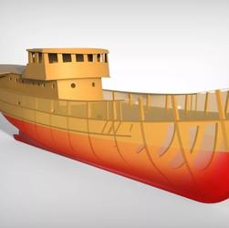 【海洋船舶】简易渔船模型3D图纸 solidWorks设计 step格式