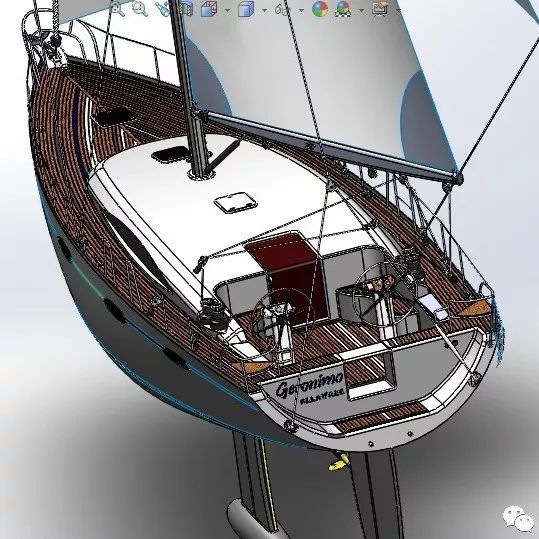 【海洋船舶】SolidWorks设计的帆船3D图纸 船舶三维建模