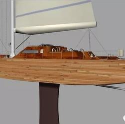 【海洋船舶】豪华帆船模型3D图纸 Rhino设计 3dm格式 KeyShot渲染 BIP格式