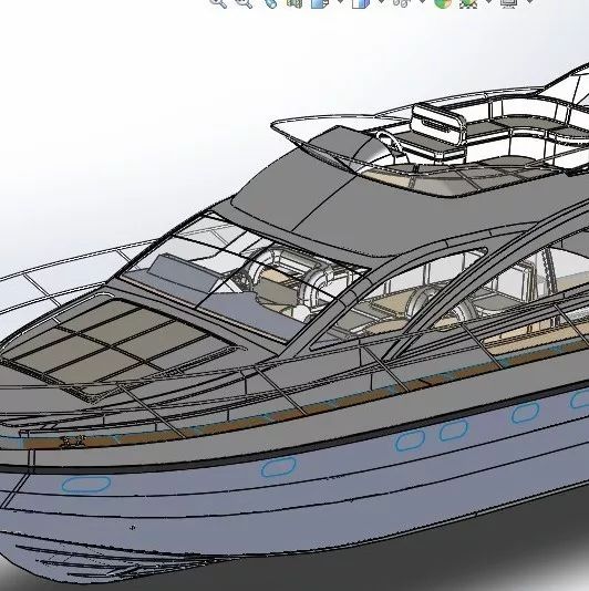 【海洋船舶】小型双层游艇3D图纸 SolidWorks设计 单个SLDPRT文件