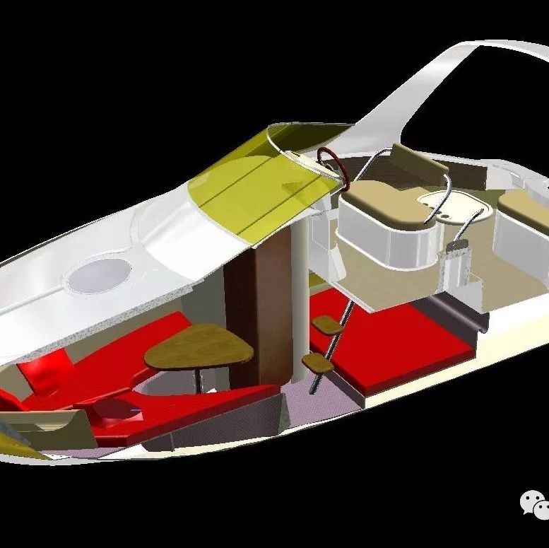 【海洋船舶】22.5英尺小型游艇3D图纸 stp格式 快艇船舶三维建模