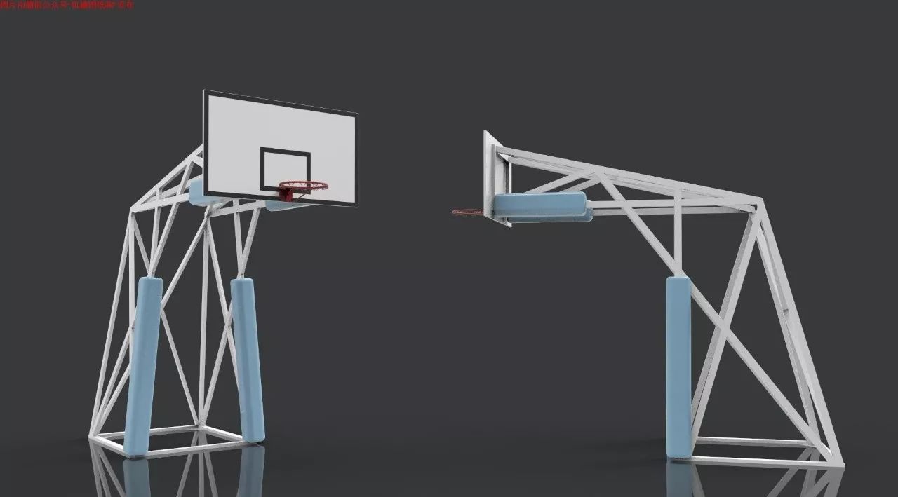 【生活艺术】简易篮球架模型3D图纸 Solidworks设计 附bip渲染格式
