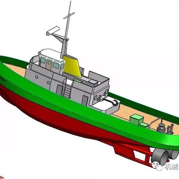 【海洋船舶】工作船舶模型3D图纸 solidworks2014设计 附STEP格式 三维建模