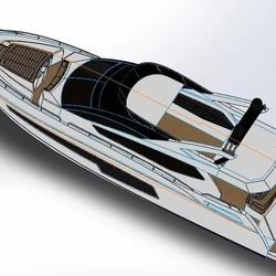 【海洋船舶】75英尺Sunseeker游艇3D图纸 SOLIDWORKS2015设计 船舶三维建模